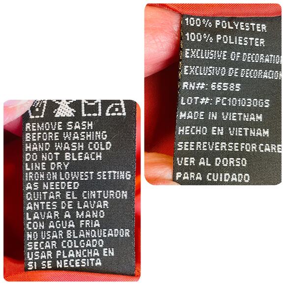 Perceptions New York Coral Gray Floral Sleeveless Ribbon Belt A-Line Dress 8 - Picture 9 of 10